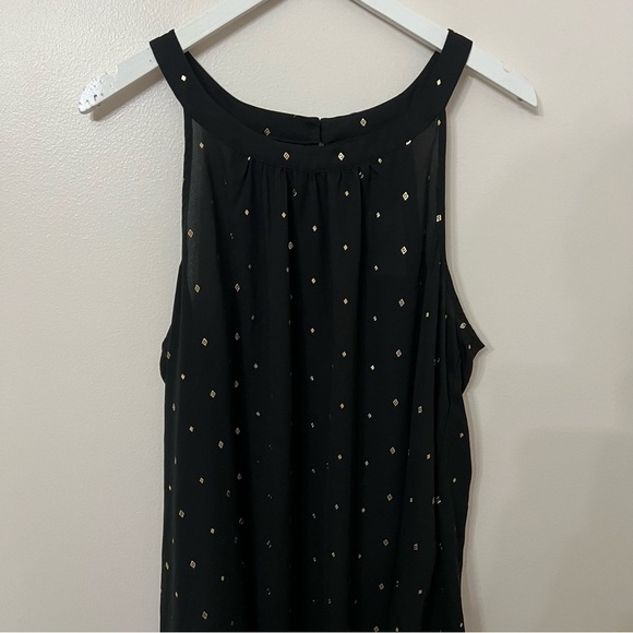 NWT Torrid Black And Gold Foil Print Goddess Tank Size 1X Flowy Sleeveless - Picture 1 of 7